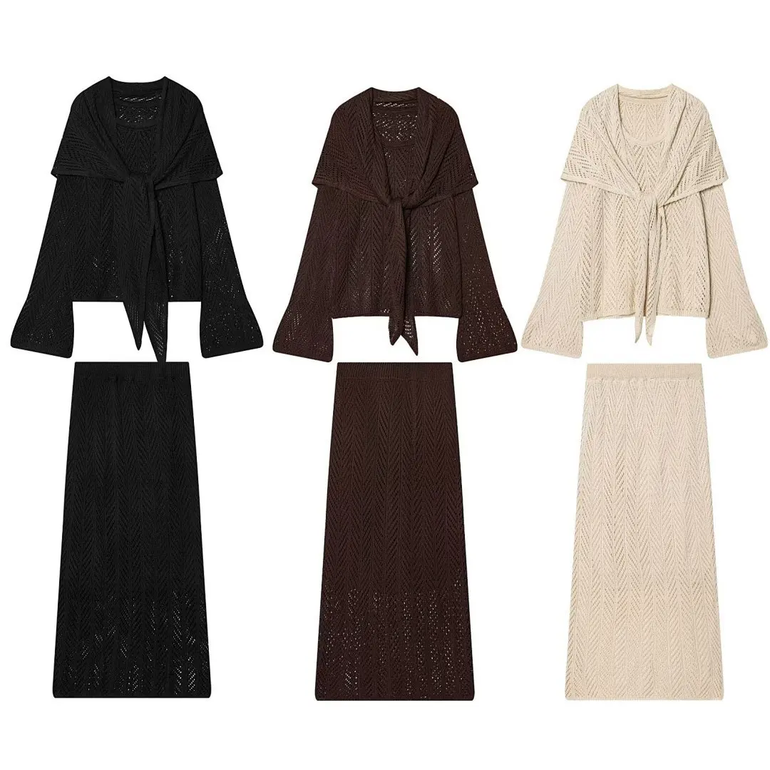 Maxdutti Nordic Minimalist Lazy Lace Embroidery Cape Cardigan And Skirt Set Women's Matching Sets Women's Suit 2 Piece Set
Maxdutti Nordic Minimalist Lazy Lace Embroidery Cape Cardigan And Skirt Set Women's Matching Sets Women's Suit 2 Piece Set