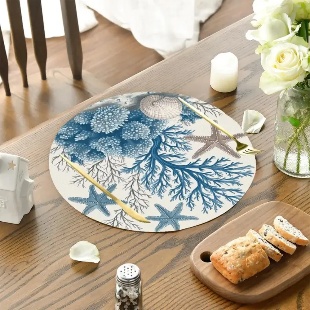 4 Pcs Set Marine Starfish Coral Linen Placemats - 35cm Round Washable Reusable Eco-Friendly Dining Mats Marine Style Placemats
4 Pcs Set Marine Starfish Coral Linen Placemats - 35cm Round Washable Reusable Eco-Friendly Dining Mats Marine Style Placemats