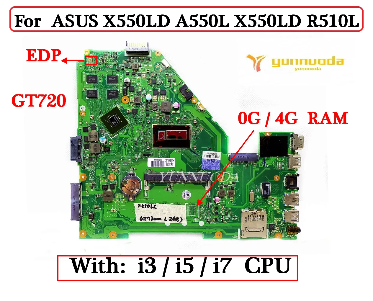X550LC For ASUS X550LD A550L X550LD R510L Laptop Motherboard With i3 i5 i7 CPU 0G 4G RAM GT720 GPU 100% tested
X550LC For ASUS X550LD A550L X550LD R510L Laptop Motherboard With i3 i5 i7 CPU 0G 4G RAM GT720 GPU 100% tested