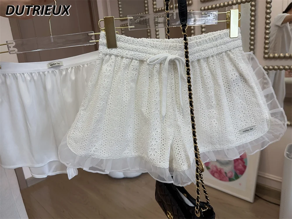 Summer New Sweet Leggings Elastic Waist Casual Shorts for Women Lace Embroidered Lace Cute Girls All-Matching Short Pants
Summer New Sweet Leggings Elastic Waist Casual Shorts for Women Lace Embroidered Lace Cute Girls All-Matching Short Pants