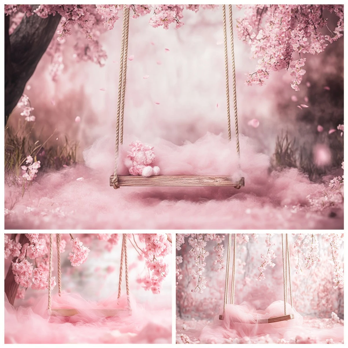 Свадебный фон для фотографии, розовые качели, сетчатая пряжа с вишневым цветом, свадебный душ, портретный фон, баннер, реквизит для фотостудии
Свадебный фон для фотографии, розовые качели, сетчатая пряжа с вишневым цветом, свадебный душ, портретный фон, баннер, реквизит для фотостудии