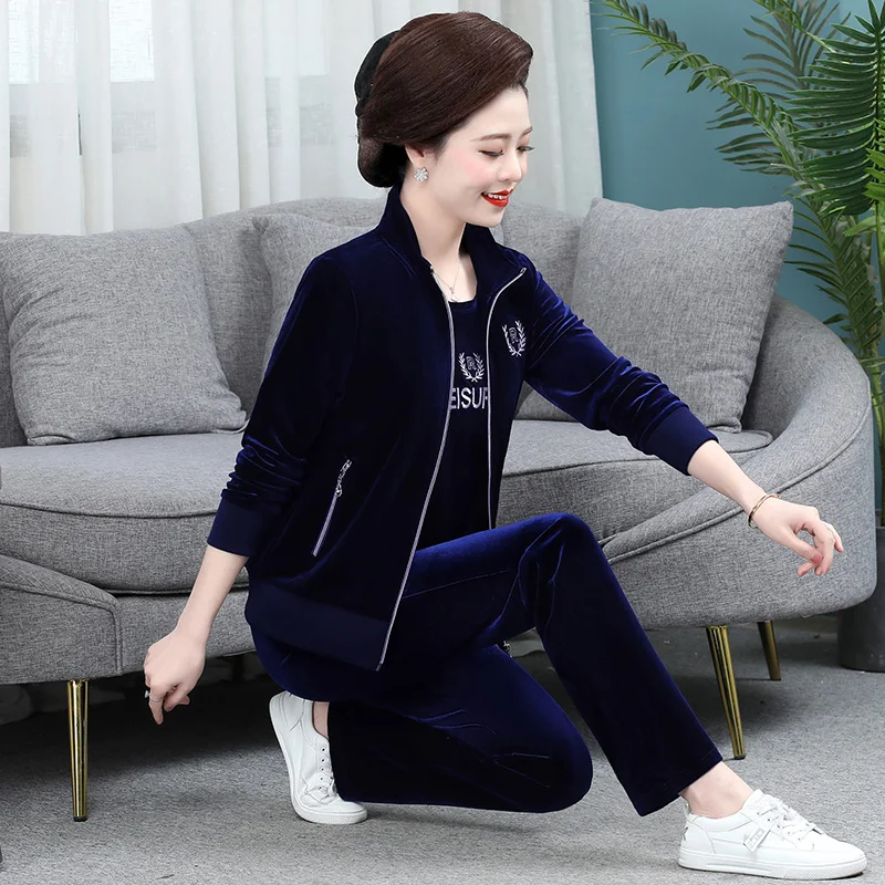 Ele Velvet Tee-Piece Set for Middle-Aged Women Spring Autumn Faion Sportswear Mom's Wardrobe ential
Ele Velvet Tee-Piece Set for Middle-Aged Women Spring Autumn Faion Sportswear Mom's Wardrobe ential