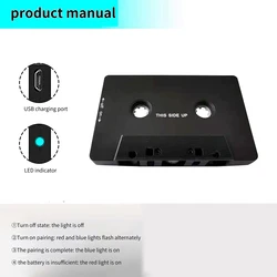 Bluetooth AUX Audio Adapter Car Wireless Cassette Tape BT5.0 Converter MP3/SBC/AAC Stereo Player Audio Cassette Adapter with Mic Bluetooth AUX Audio Adapter Car Wireless Cassette Tape BT5.0 Converter MP3/SBC/AAC Stereo Player Audio Cassette Adapter with Mic