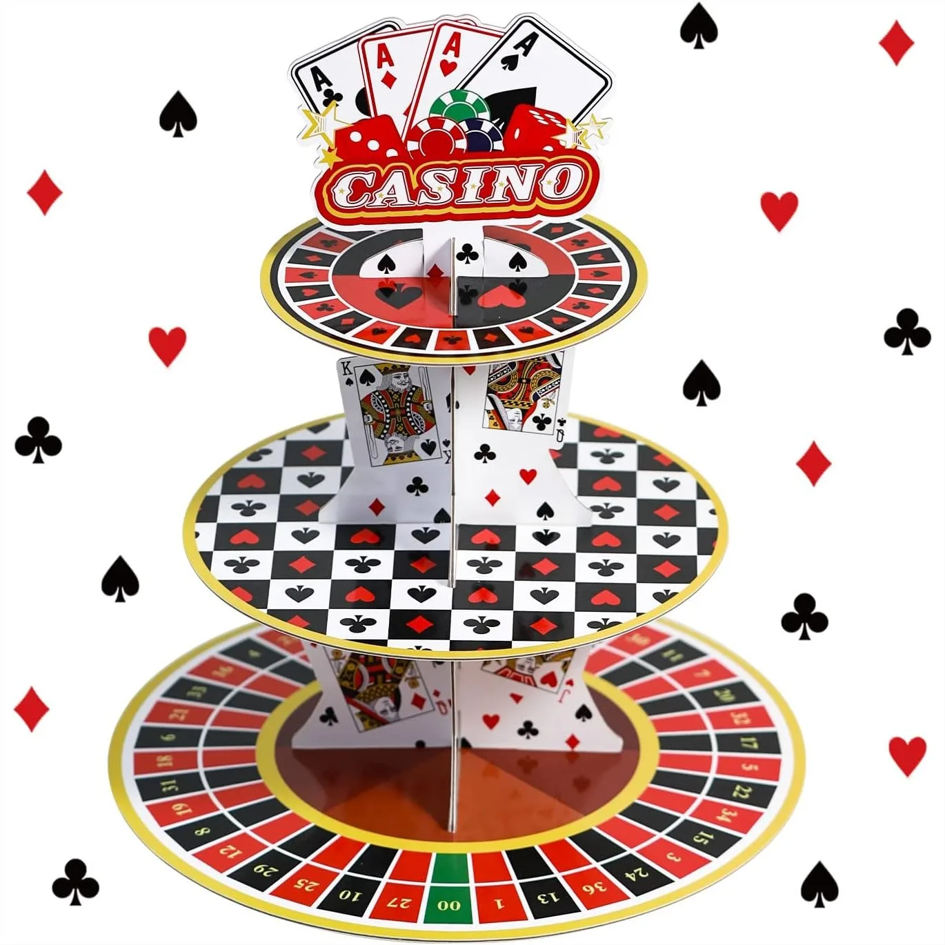 Casino Cupcake Stand 3 Tier for 24 Cupcakes Poker Dice Theme Cardboard Cake Dessert Holder Tower Las Vegas Night Party
Casino Cupcake Stand 3 Tier for 24 Cupcakes Poker Dice Theme Cardboard Cake Dessert Holder Tower Las Vegas Night Party