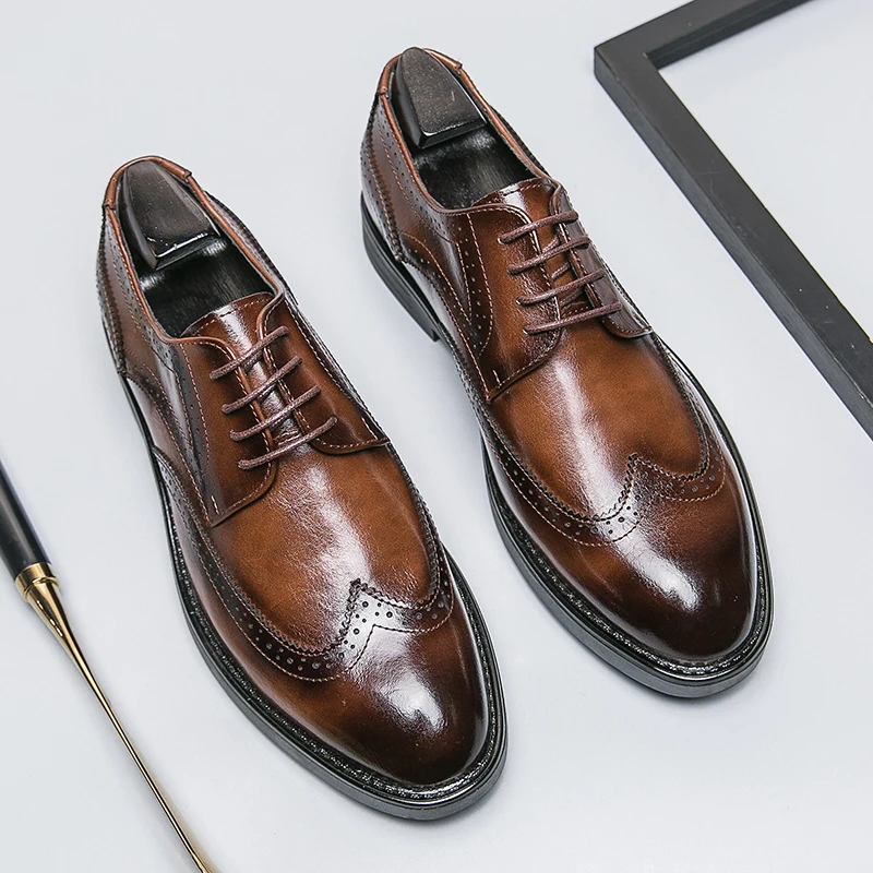 Men Prom Dress Shoes High Quality Derby Shoes Brown Office Male Formal Wedding Party Office Shoes Men Oxfords Business Shoes
Men Prom Dress Shoes High Quality Derby Shoes Brown Office Male Formal Wedding Party Office Shoes Men Oxfords Business Shoes