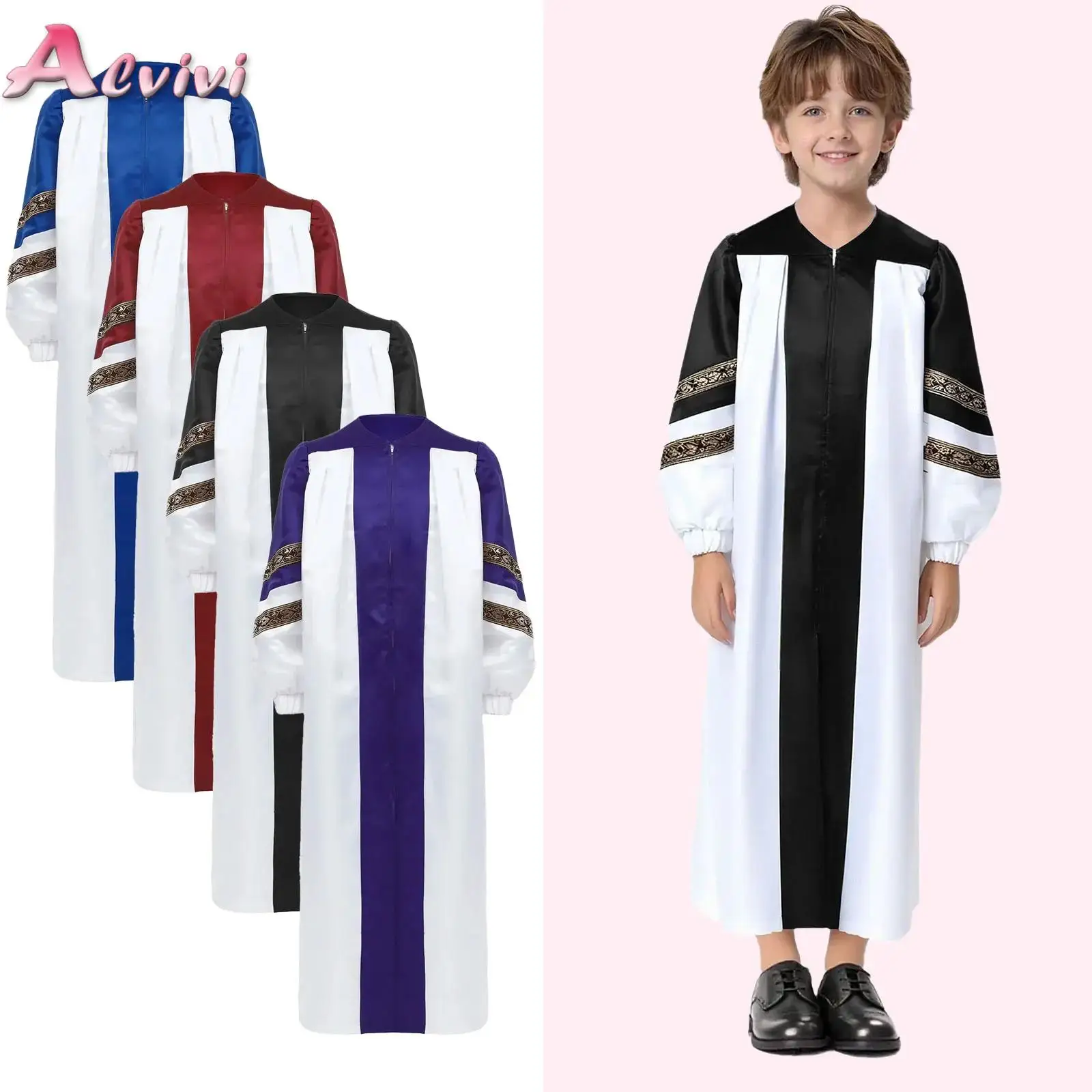 Girls Embroidered Choir Church Robe Muslim Graduation School Celebrations Ceremony Long Sleeve Gown Halloween Cosplay Costumes
Girls Embroidered Choir Church Robe Muslim Graduation School Celebrations Ceremony Long Sleeve Gown Halloween Cosplay Costumes