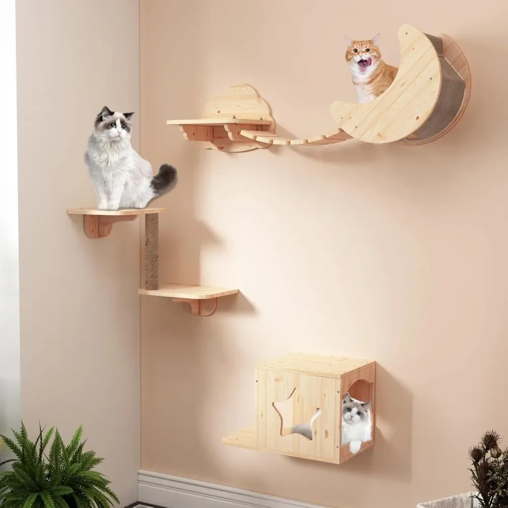 Cat Wall Shelve, 5PCS Set for DIY Solid Wood Cats Star Houses & Condos, Cat Wall Shelve
Cat Wall Shelve, 5PCS Set for DIY Solid Wood Cats Star Houses & Condos, Cat Wall Shelve