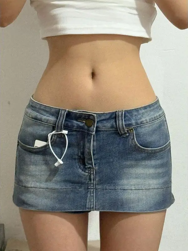 Low Waist A-Line Skirt Women's Summer New Style Slimming Denim Half Skirt Hot Girl Style Cotton Stretch Denim Blue Wash
Low Waist A-Line Skirt Women's Summer New Style Slimming Denim Half Skirt Hot Girl Style Cotton Stretch Denim Blue Wash