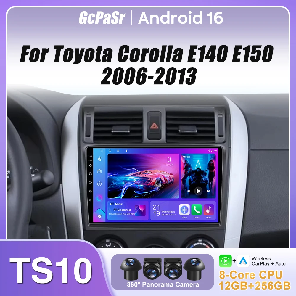 For Toyota Corolla E140 E150 2006-2013 Autoradio Car Radio Android 16 Carplay GPS Navigation Android Auto Stereo No 2din 5G WiFi
For Toyota Corolla E140 E150 2006-2013 Autoradio Car Radio Android 16 Carplay GPS Navigation Android Auto Stereo No 2din 5G WiFi