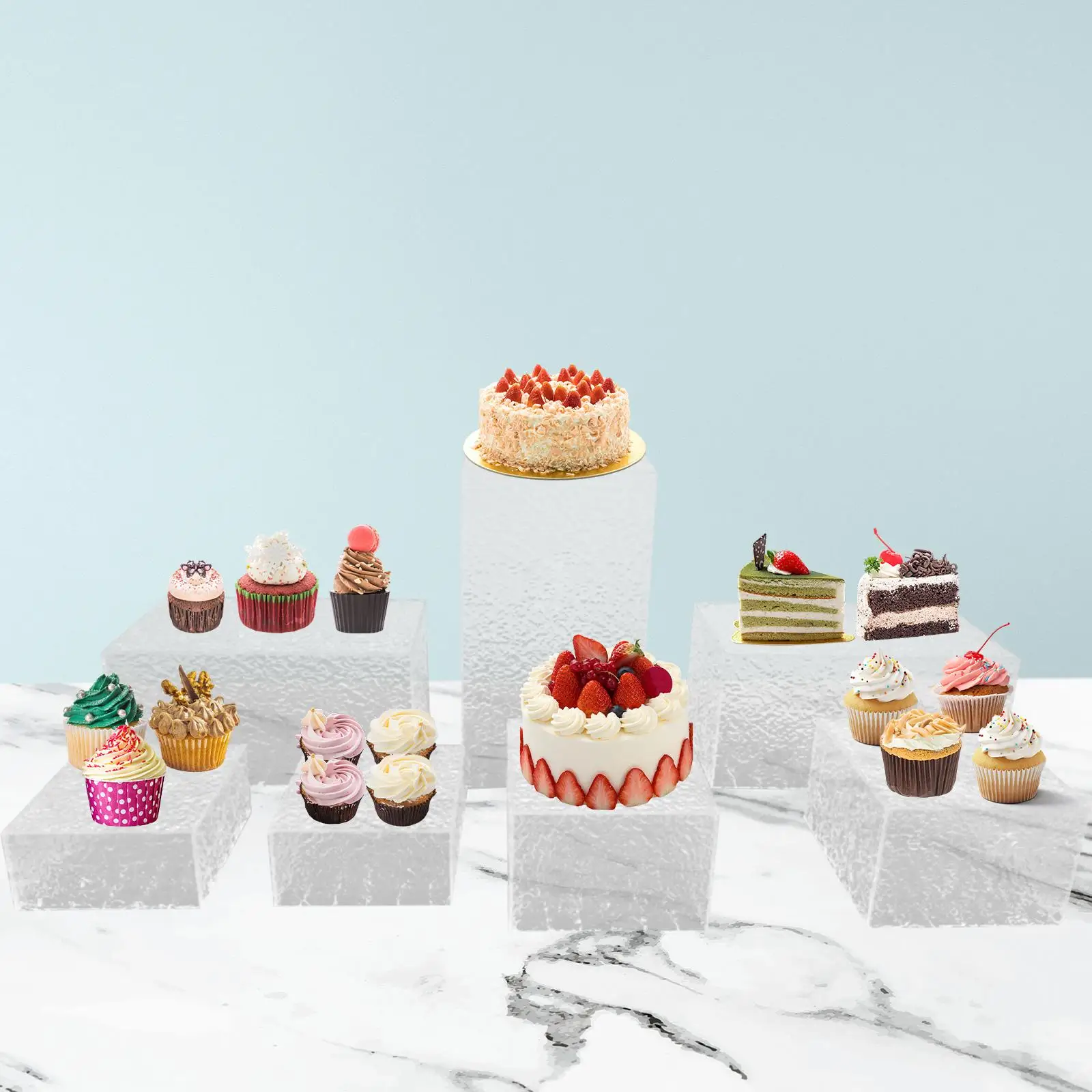 7Pcs Acrylic Riser Display Stand with Bottom Food Riser for Buffet Table for Food Cake Buffet Table Collectibles Small Easels
7Pcs Acrylic Riser Display Stand with Bottom Food Riser for Buffet Table for Food Cake Buffet Table Collectibles Small Easels