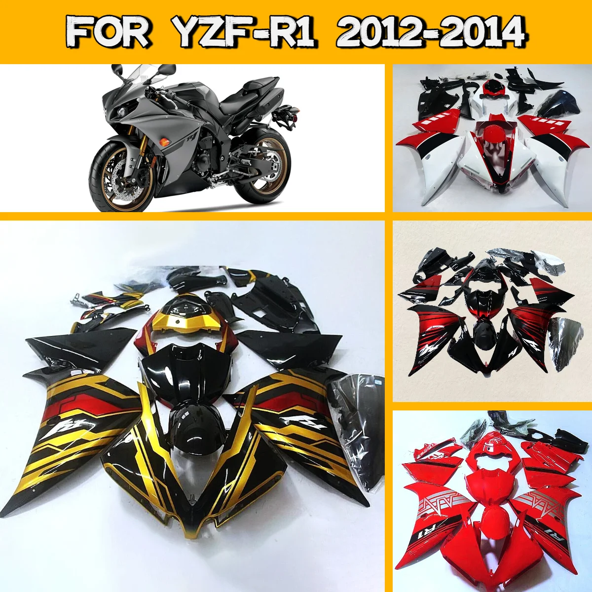 For 2012 2013 2014 Yamaha YZF R1 Easy Install Fairing Kit Body Work Perfect Fit 12 13 14 YZFR1 ABS Plastic Fairings
For 2012 2013 2014 Yamaha YZF R1 Easy Install Fairing Kit Body Work Perfect Fit 12 13 14 YZFR1 ABS Plastic Fairings