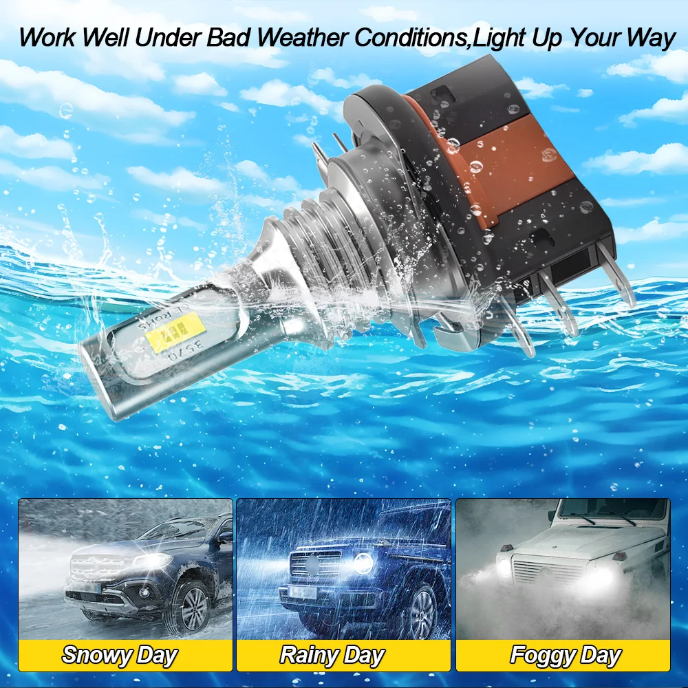 3570 CSP Chips H15 LED Bulbs 120W 10000LM Car Headlight Daytime Running Lights Car Lights For VW Golf MK6 Hatchback 2009-2012
3570 CSP Chips H15 LED Bulbs 120W 10000LM Car Headlight Daytime Running Lights Car Lights For VW Golf MK6 Hatchback 2009-2012