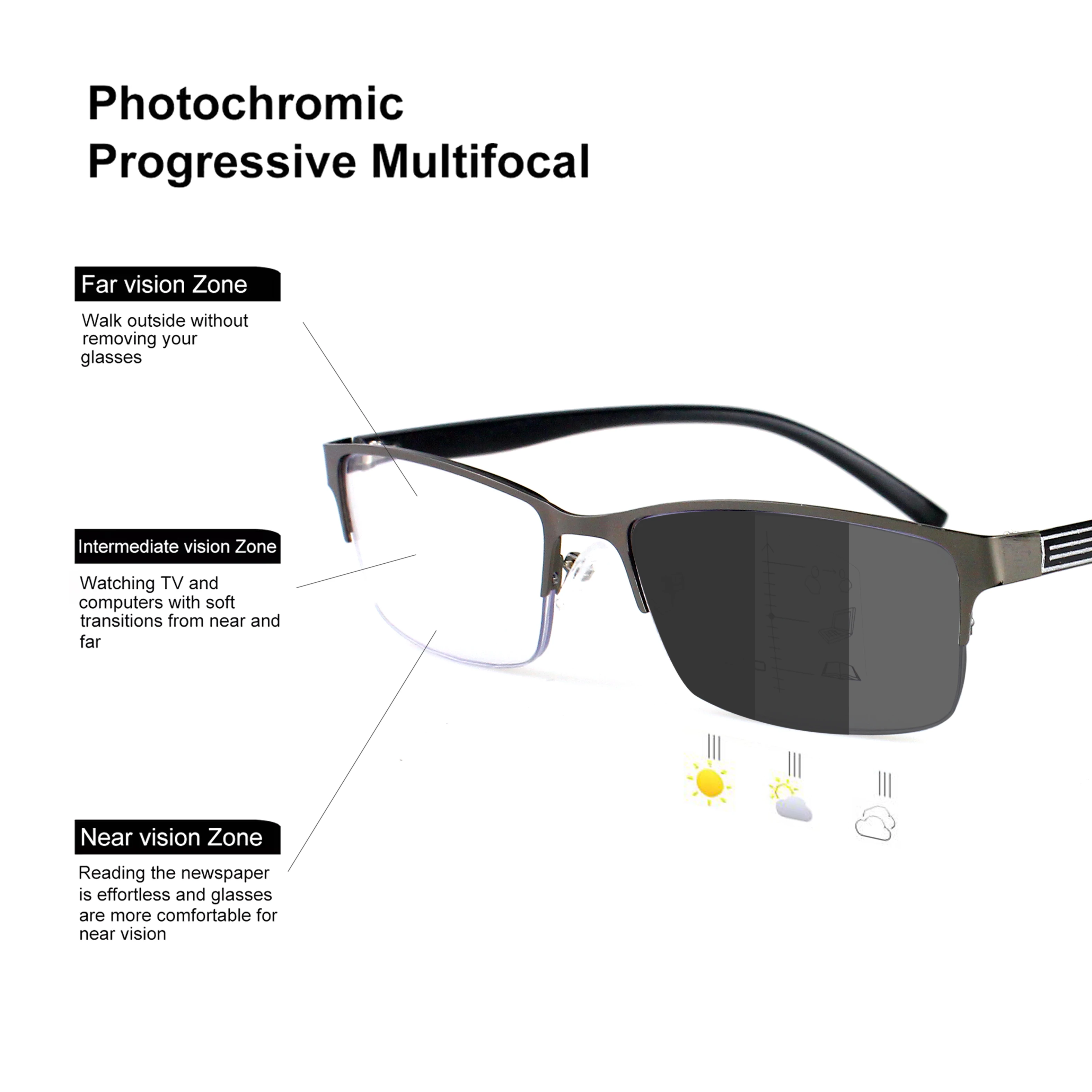 Progressive Reading Glasses Men Half Metal Frame Multifocal Far Near Vision Anti-Blue Light HD Presbyopia Glasses
Progressive Reading Glasses Men Half Metal Frame Multifocal Far Near Vision Anti-Blue Light HD Presbyopia Glasses