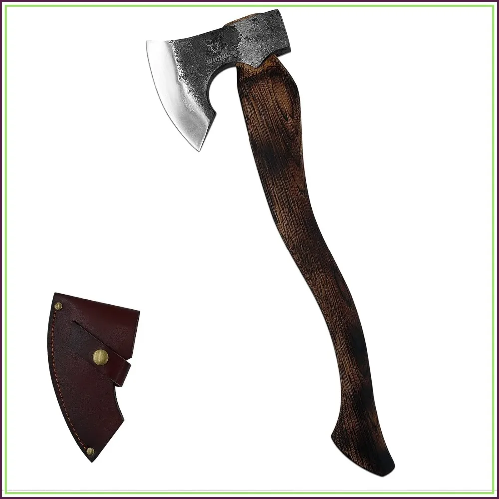 21" Camping Axe for Wood Splitting, 1055 Carbon Steel & Beech Handle, Leather Sheath, 1.5 lbs Head
21" Camping Axe for Wood Splitting, 1055 Carbon Steel & Beech Handle, Leather Sheath, 1.5 lbs Head