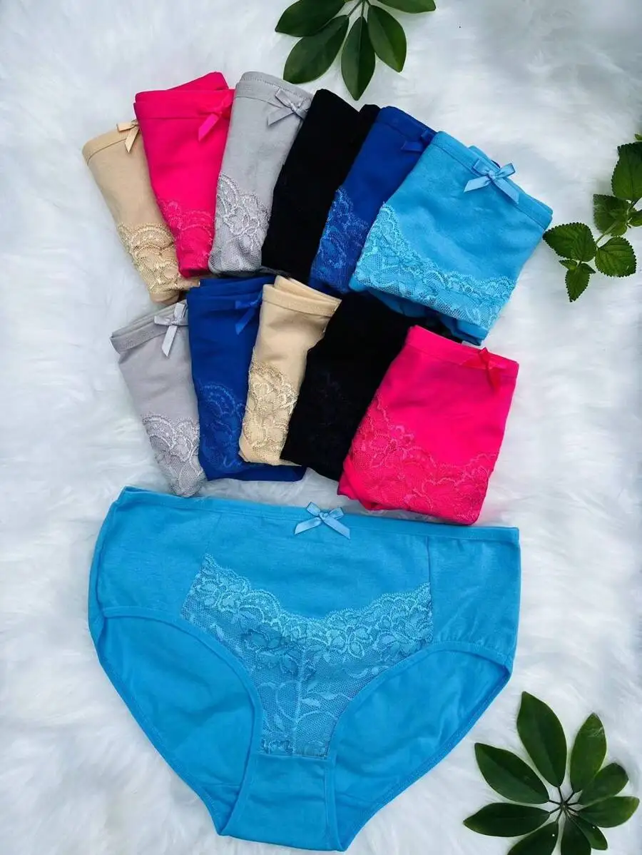 12 Pcs Plus Size Cotton Lace Briefs Women High Waist Underwear Solid Color Panties
12 Pcs Plus Size Cotton Lace Briefs Women High Waist Underwear Solid Color Panties