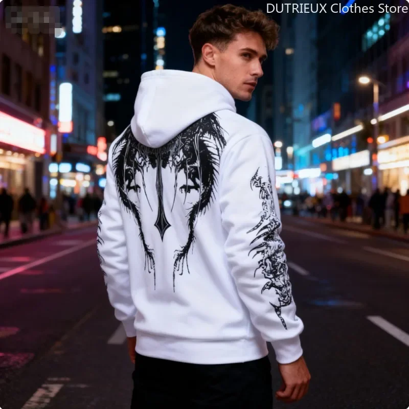Fashionable Streetwear, Warm and Versatile Pullover Shirt Men's Winter & Autumn Fleece Hoodie - Unique Wing Print Hooded Top
Fashionable Streetwear, Warm and Versatile Pullover Shirt Men's Winter & Autumn Fleece Hoodie - Unique Wing Print Hooded Top