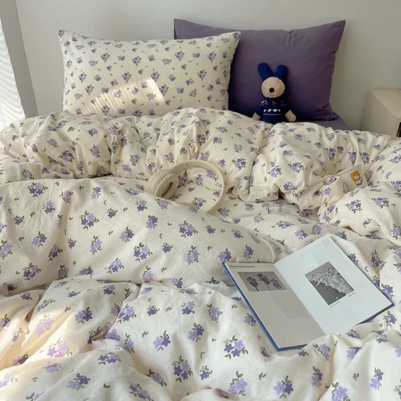 MissDeer Korean Style Cute Bedding Set For Girls Bed Linen New Skin Friendly Fresh Flora Printed Washed Cotton Duvet Cover Set
MissDeer Korean Style Cute Bedding Set For Girls Bed Linen New Skin Friendly Fresh Flora Printed Washed Cotton Duvet Cover Set
