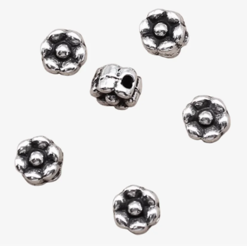 100pcs 5*5mm, hole 1mm Vintage flower spacer beads for jewelry making Zinc alloy metal HW2957 
100pcs 5*5mm, hole 1mm Vintage flower spacer beads for jewelry making Zinc alloy metal HW2957