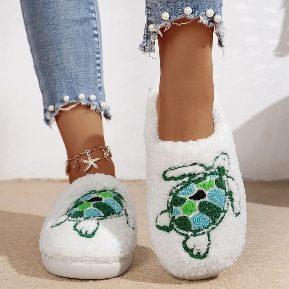 Cartoon Silent Warm Slippers Non-Slip Soft Cotton Slippers Turtle Embroidery Thick-Soled Fluffy Slippers Unisex
Cartoon Silent Warm Slippers Non-Slip Soft Cotton Slippers Turtle Embroidery Thick-Soled Fluffy Slippers Unisex