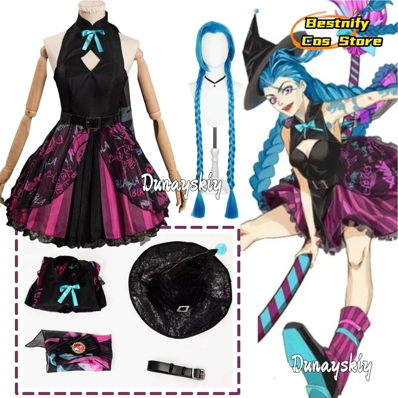 ABC123CosplayArcane: Lol Jinx Cosplay Costume Witch Dress Female Outfits Halloween Carnival Party Fantasia Sui3'd,5;h.9/
ABC123CosplayArcane: Lol Jinx Cosplay Costume Witch Dress Female Outfits Halloween Carnival Party Fantasia Sui3'd,5;h.9/