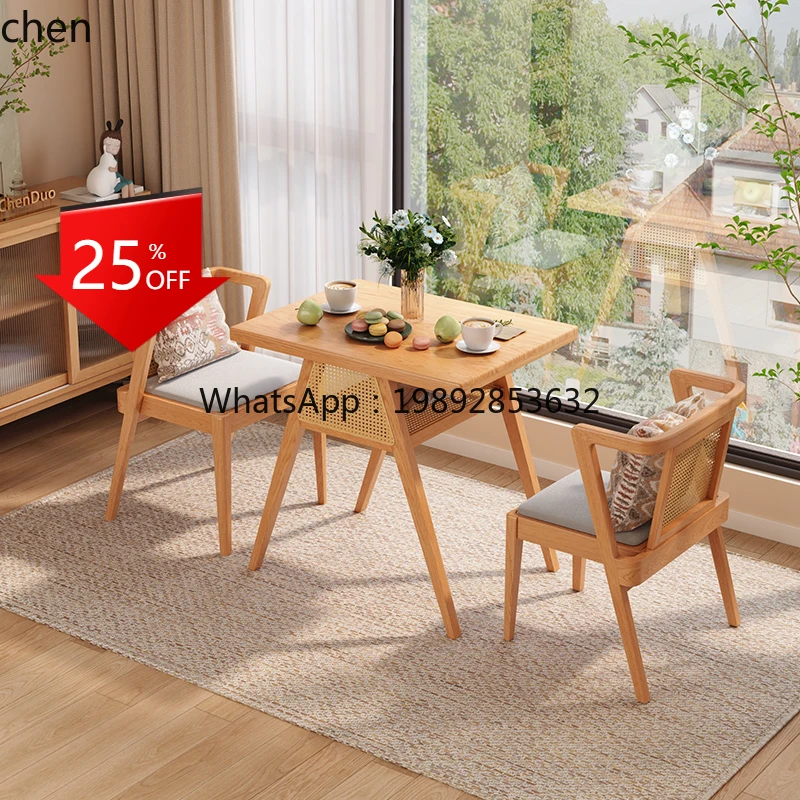 Solid Wood Rattan Dining Table and Chairs Coffee Table Set Balcony One Table Two Chairs
Solid Wood Rattan Dining Table and Chairs Coffee Table Set Balcony One Table Two Chairs