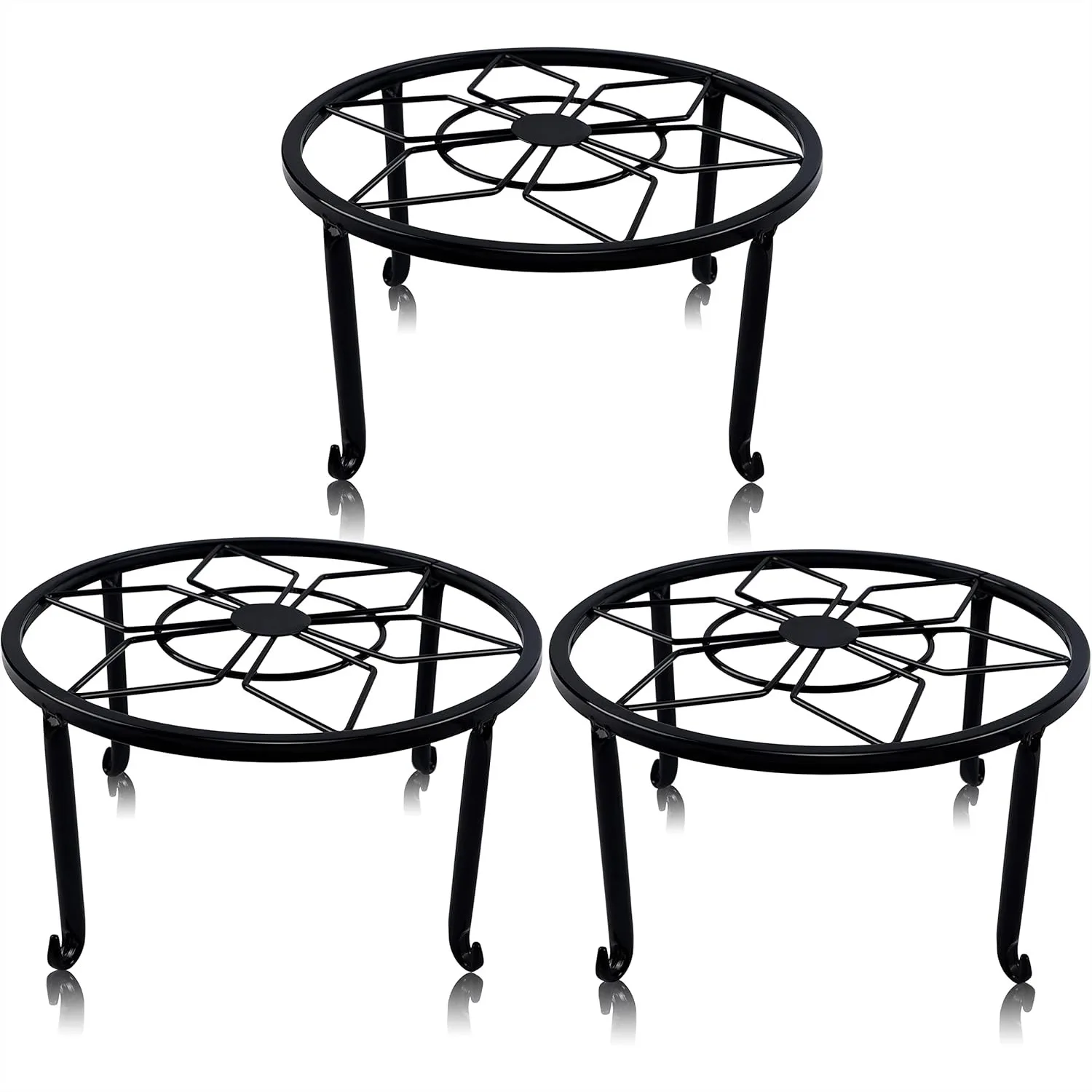 3 Pack Metal Plant Stands for Flower Pots, Heavy Duty Black Iron Potted Holder, Rustproof Indoor Outdoor Round Display Rack for
3 Pack Metal Plant Stands for Flower Pots, Heavy Duty Black Iron Potted Holder, Rustproof Indoor Outdoor Round Display Rack for