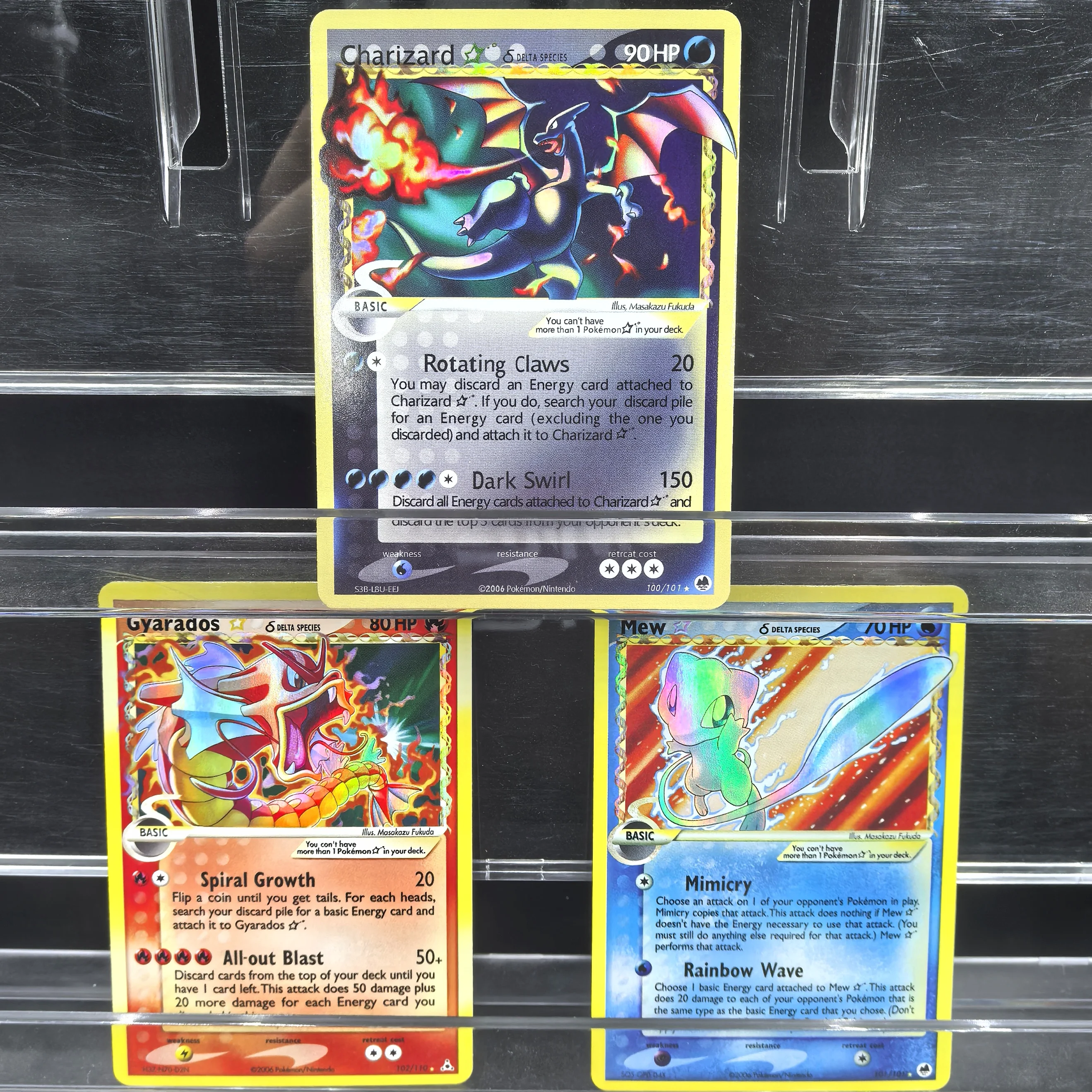 3 шт. Ptcg Pokemon английские коллекционные карты Charizard 100 Gyarados102 Mew 101, самодельная одиночная карта, классическая игра, аниме-карты, подарок
3 шт. Ptcg Pokemon английские коллекционные карты Charizard 100 Gyarados102 Mew 101, самодельная одиночная карта, классическая игра, аниме-карты, подарок