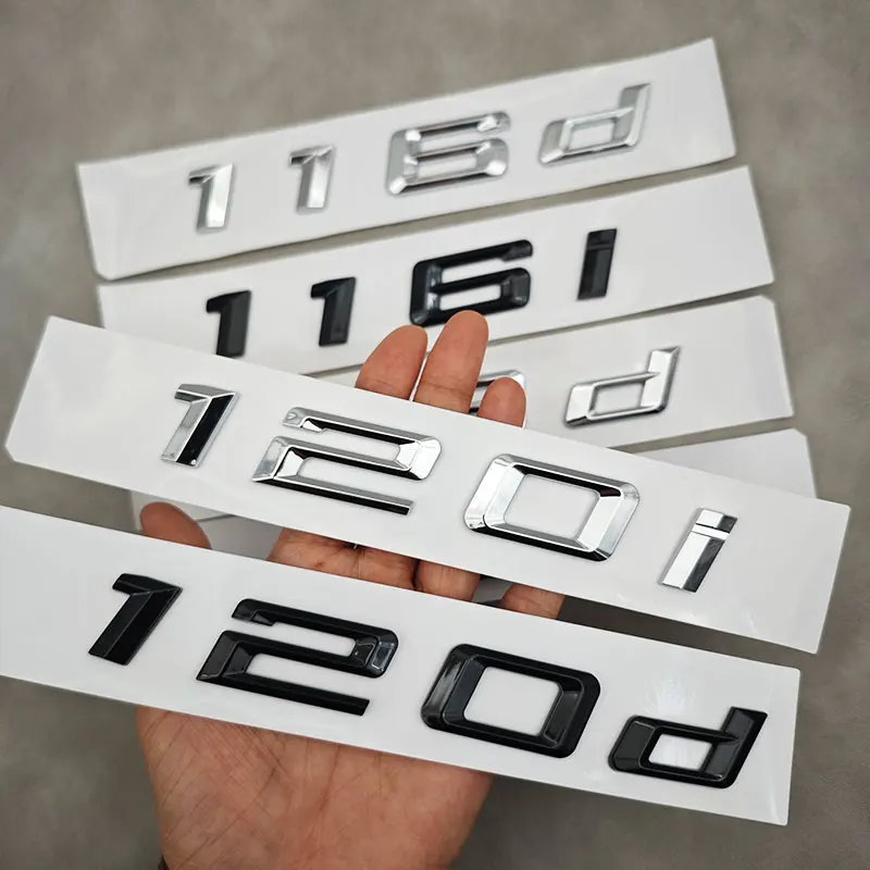 3D ABS Chrome Glossy Black Letters Logo 116d 118d 120d Badge Car Rear Trunk Emblem Sticker For BMW 1 Series E87 F20 F21 F40
3D ABS Chrome Glossy Black Letters Logo 116d 118d 120d Badge Car Rear Trunk Emblem Sticker For BMW 1 Series E87 F20 F21 F40
