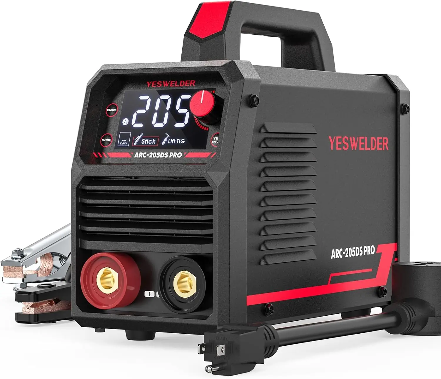 205Amp Digital Inverter Stick Welder with LED Display, Dual Voltage 110V/220V, Portable MMA Machine for Hot Start and Arc Force
205Amp Digital Inverter Stick Welder with LED Display, Dual Voltage 110V/220V, Portable MMA Machine for Hot Start and Arc Force