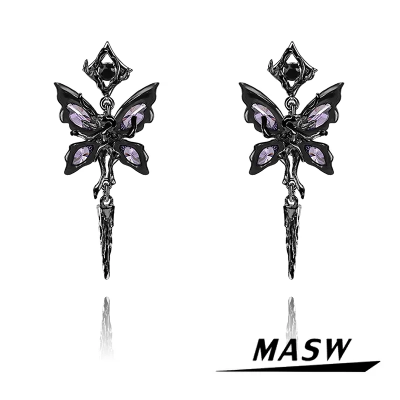 MASW Original Design Cool Style Elegant Temperament Black Butterfly Drop Earrings For Women Girl Popular Jewelry Gift
MASW Original Design Cool Style Elegant Temperament Black Butterfly Drop Earrings For Women Girl Popular Jewelry Gift