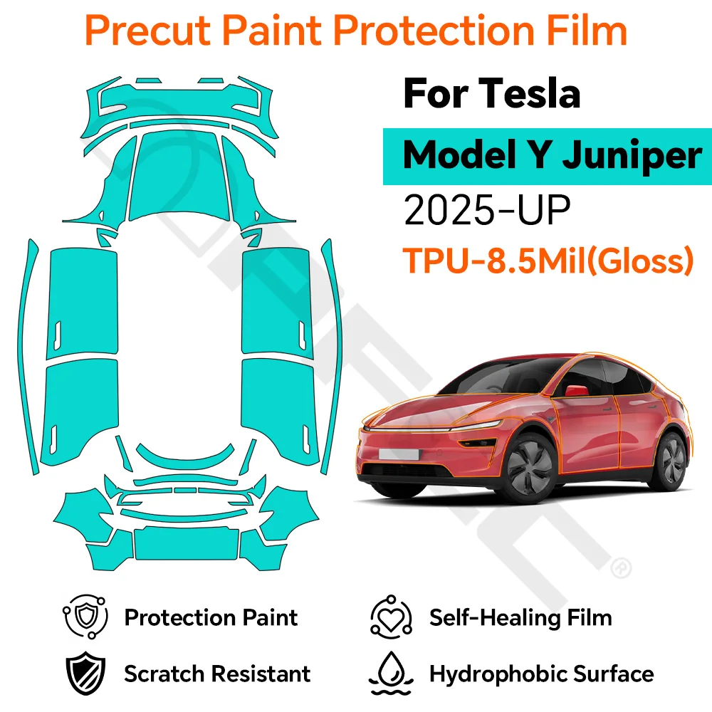 For Tesla Model Y Premium Juniper 2025 2026 Precut Paint Protection Film Clear TPU Anti-Scratch Self-Healing Car Exterior Film
For Tesla Model Y Premium Juniper 2025 2026 Precut Paint Protection Film Clear TPU Anti-Scratch Self-Healing Car Exterior Film