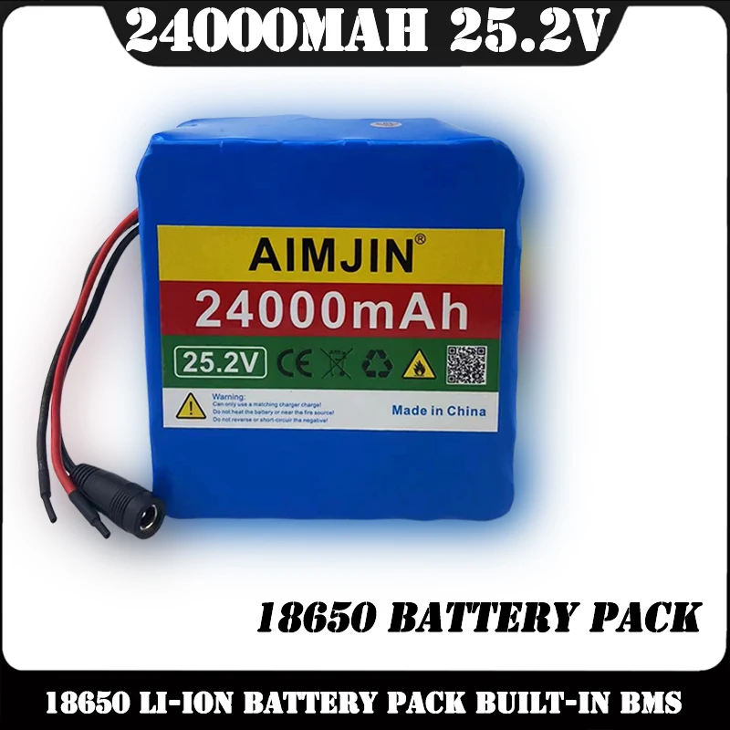 25.2V 24000mAh large capacity 18650 lithium battery 6S6P BMS power battery pack+Charger
25.2V 24000mAh large capacity 18650 lithium battery 6S6P BMS power battery pack+Charger