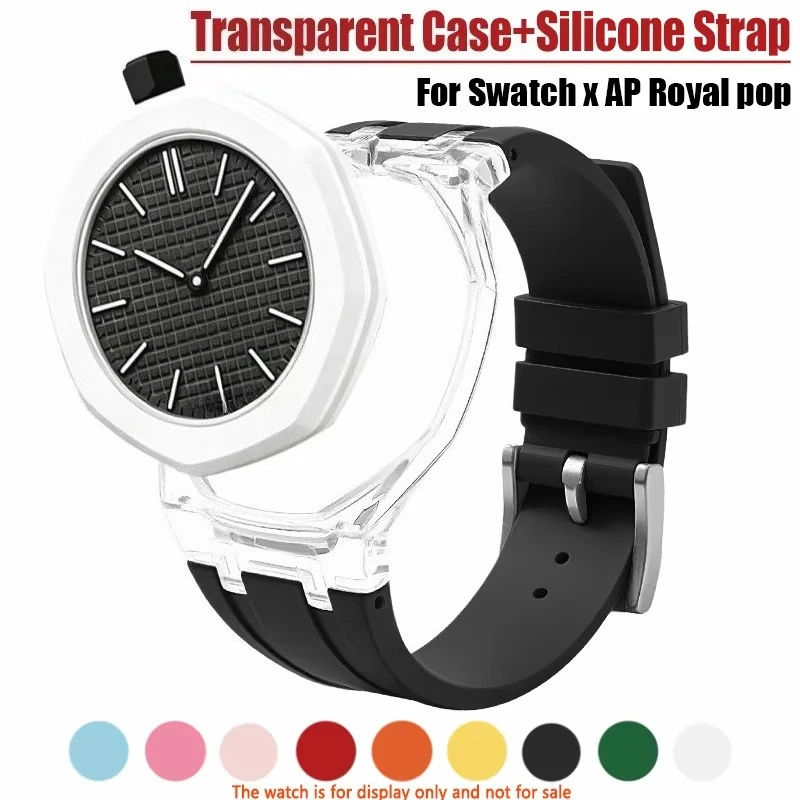 Modification Fit Transparent Case+Silicone Strap for Swatch X AP Royal Pop Pocket Watch Changer Wristwatch Integrated Sport Band
Modification Fit Transparent Case+Silicone Strap for Swatch X AP Royal Pop Pocket Watch Changer Wristwatch Integrated Sport Band