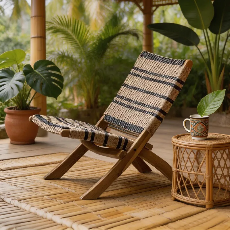 Wabi-Sabi Style Teak Leisure Chair Handwoven Rope Mid-Century Outdoor Folding Solid Wood Sofa Chair for Hotel
Wabi-Sabi Style Teak Leisure Chair Handwoven Rope Mid-Century Outdoor Folding Solid Wood Sofa Chair for Hotel