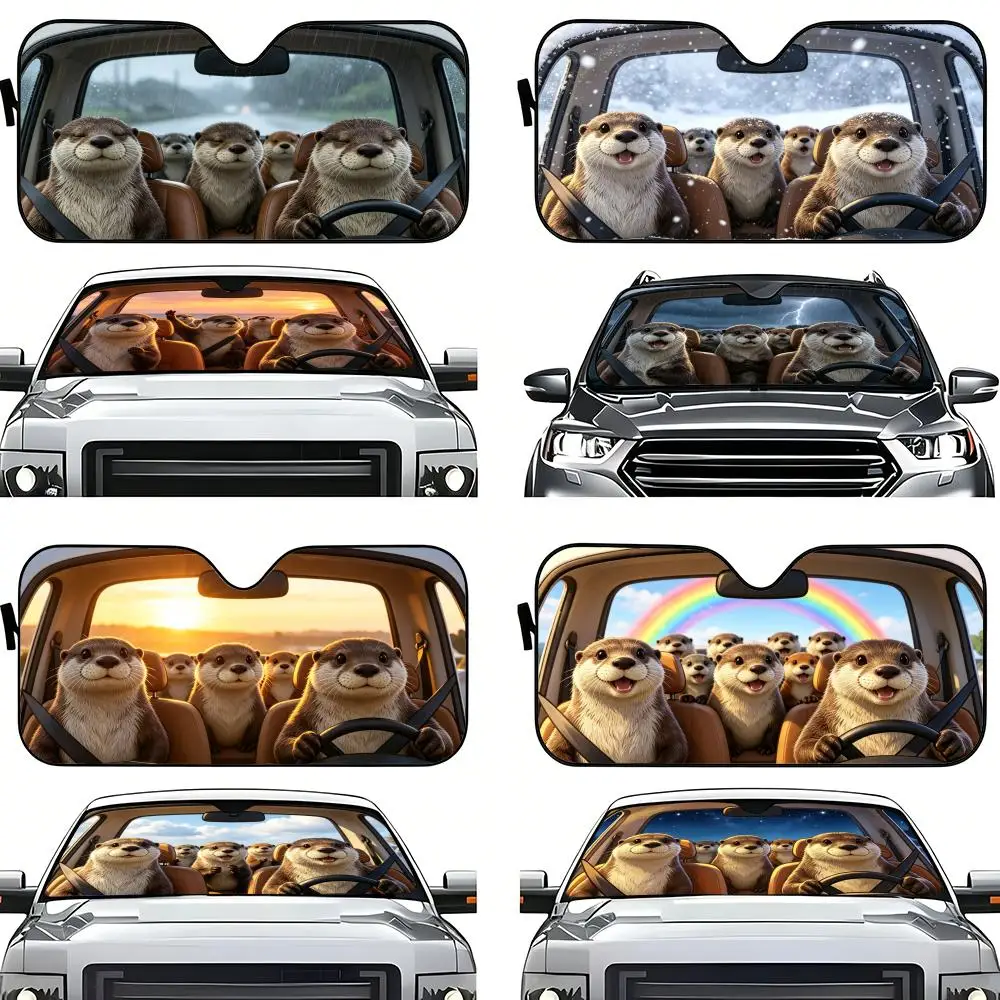 Pattern Otter driving Sun Visor Car Windshield Sunshade Foldable Automotive Protection Sun Block Cover
Pattern Otter driving Sun Visor Car Windshield Sunshade Foldable Automotive Protection Sun Block Cover