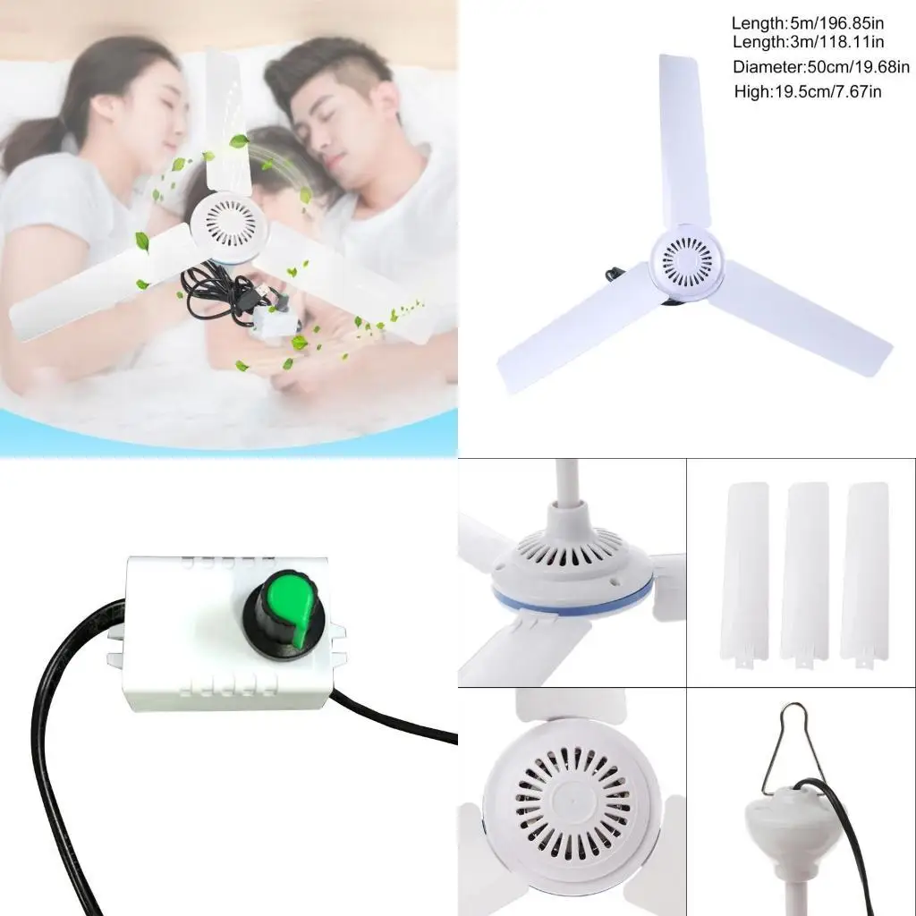 Y1UB USB 5V Ceiling Fan Diameter 50cm 19.7in with 3Leaves Small Hanging Fan Camping Tent Gazebo Canopy Dorm Fan
Y1UB USB 5V Ceiling Fan Diameter 50cm 19.7in with 3Leaves Small Hanging Fan Camping Tent Gazebo Canopy Dorm Fan