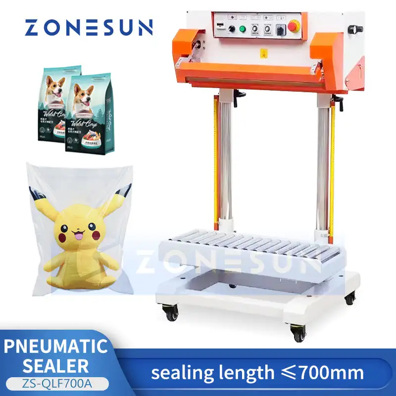 ZONESUN ZS-QLF700A Pneumatic Bag Sealing Machine Band Sealer
ZONESUN ZS-QLF700A Pneumatic Bag Sealing Machine Band Sealer