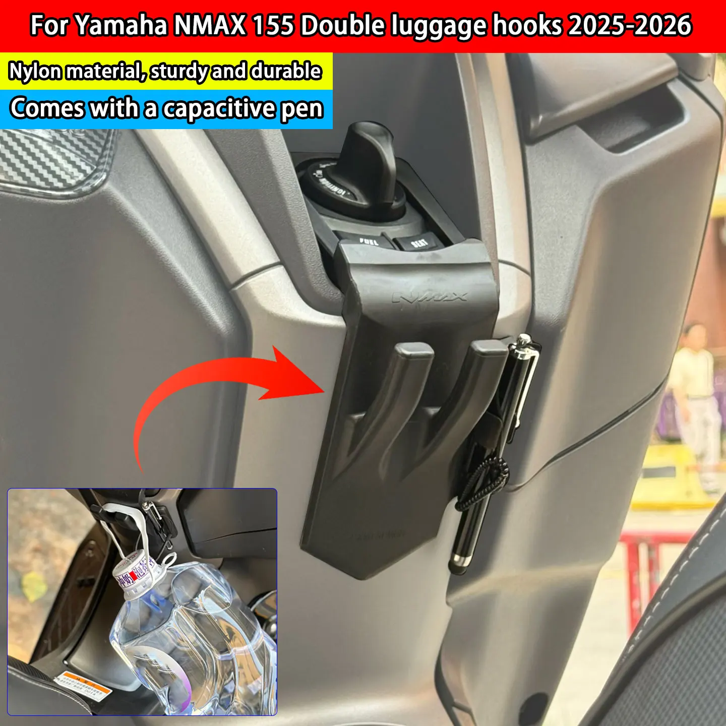 For YAMAHA NMAX155 NMAX 155 2025-2026 Motorcycle Accessories Helmet Hook Carrier Hanging Bag Cargo Holder Claw Double hook
For YAMAHA NMAX155 NMAX 155 2025-2026 Motorcycle Accessories Helmet Hook Carrier Hanging Bag Cargo Holder Claw Double hook