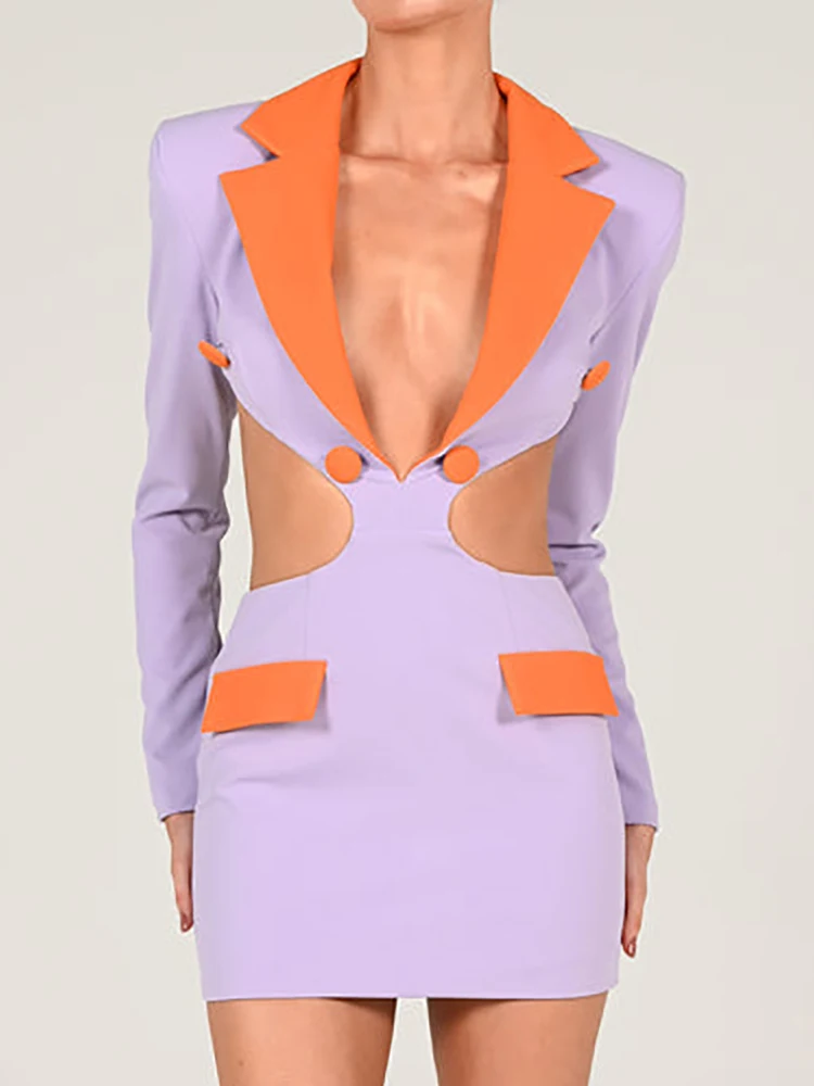 2025 New Fashion Women Sexy Hollow Out Lapel Patchwork Long Sleeve Backless Party Club Bodycon Event Mini Dress Vestidos
2025 New Fashion Women Sexy Hollow Out Lapel Patchwork Long Sleeve Backless Party Club Bodycon Event Mini Dress Vestidos