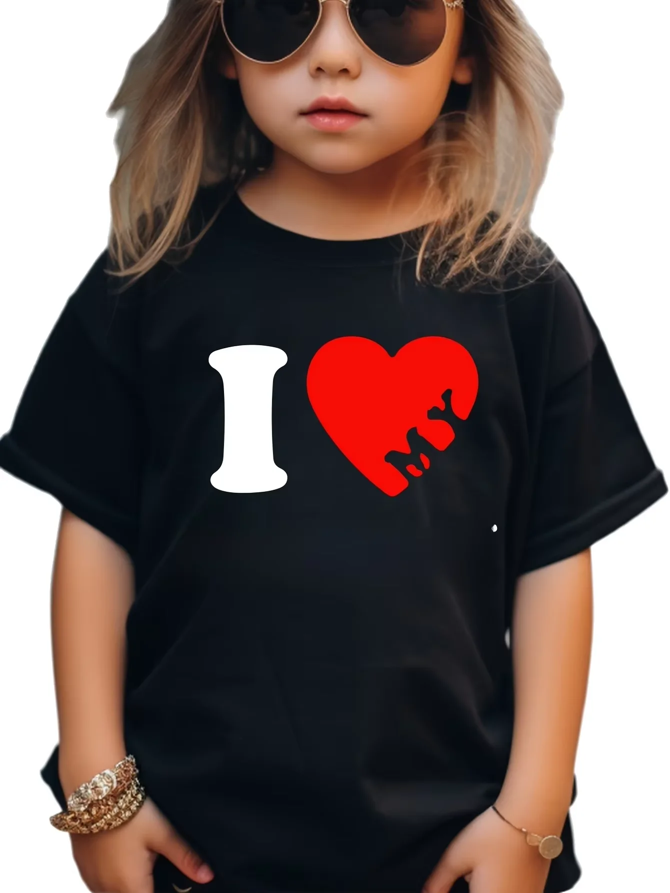 Girls Red Heart Tshirt Print Short Sleeve Tops Casual Fashion Versatile Tees Children New Round Neck Thin Loose Base Shirt
Girls Red Heart Tshirt Print Short Sleeve Tops Casual Fashion Versatile Tees Children New Round Neck Thin Loose Base Shirt