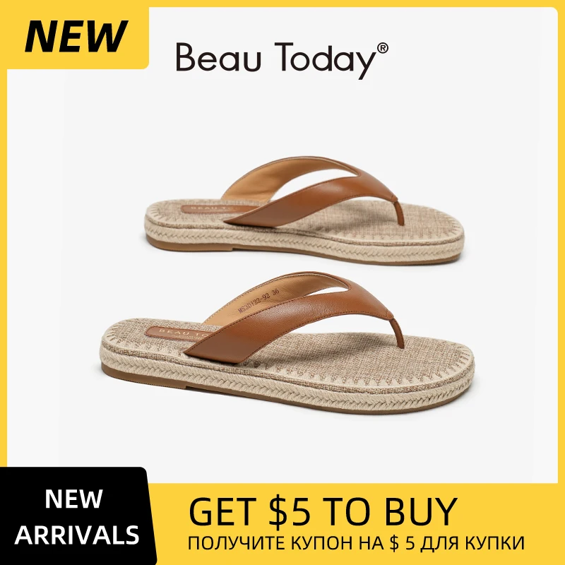 BEAUTODAY Casual Flip Flops Women Sheepskin Leather T-Strap Open Toe Solid Slippers Outdoors Ladies Flats Shoes Handmade 36385
BEAUTODAY Casual Flip Flops Women Sheepskin Leather T-Strap Open Toe Solid Slippers Outdoors Ladies Flats Shoes Handmade 36385