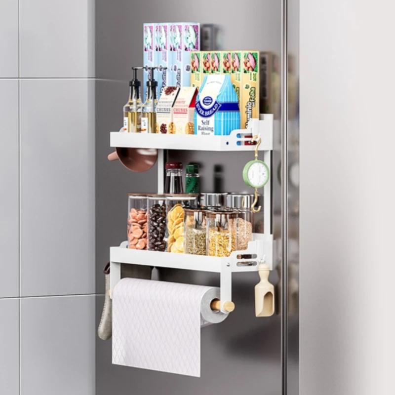 Firm Refrigerator Magnetic Shelf Kitchen Storage Plastic Wrap Spice Rack Non-punching Magnet Refrigerator Side Hanger
Firm Refrigerator Magnetic Shelf Kitchen Storage Plastic Wrap Spice Rack Non-punching Magnet Refrigerator Side Hanger