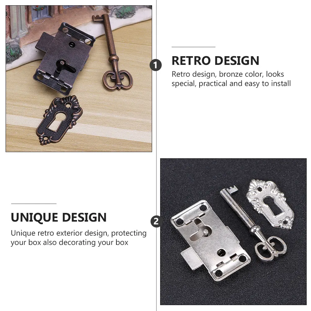 2 Pcs Ancient Furniture Locks with Key Cabinet Door Hardwares Iron Plating Vintage Alloy
2 Pcs Ancient Furniture Locks with Key Cabinet Door Hardwares Iron Plating Vintage Alloy