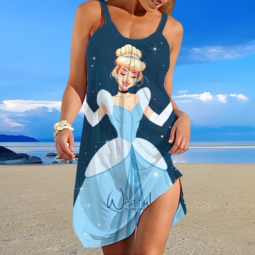 Lightweight Loose Elegant Summer Knee-length Beach Dress for Women Disney Princess Pattern Printed Round Neck Suspender Skirt
Lightweight Loose Elegant Summer Knee-length Beach Dress for Women Disney Princess Pattern Printed Round Neck Suspender Skirt