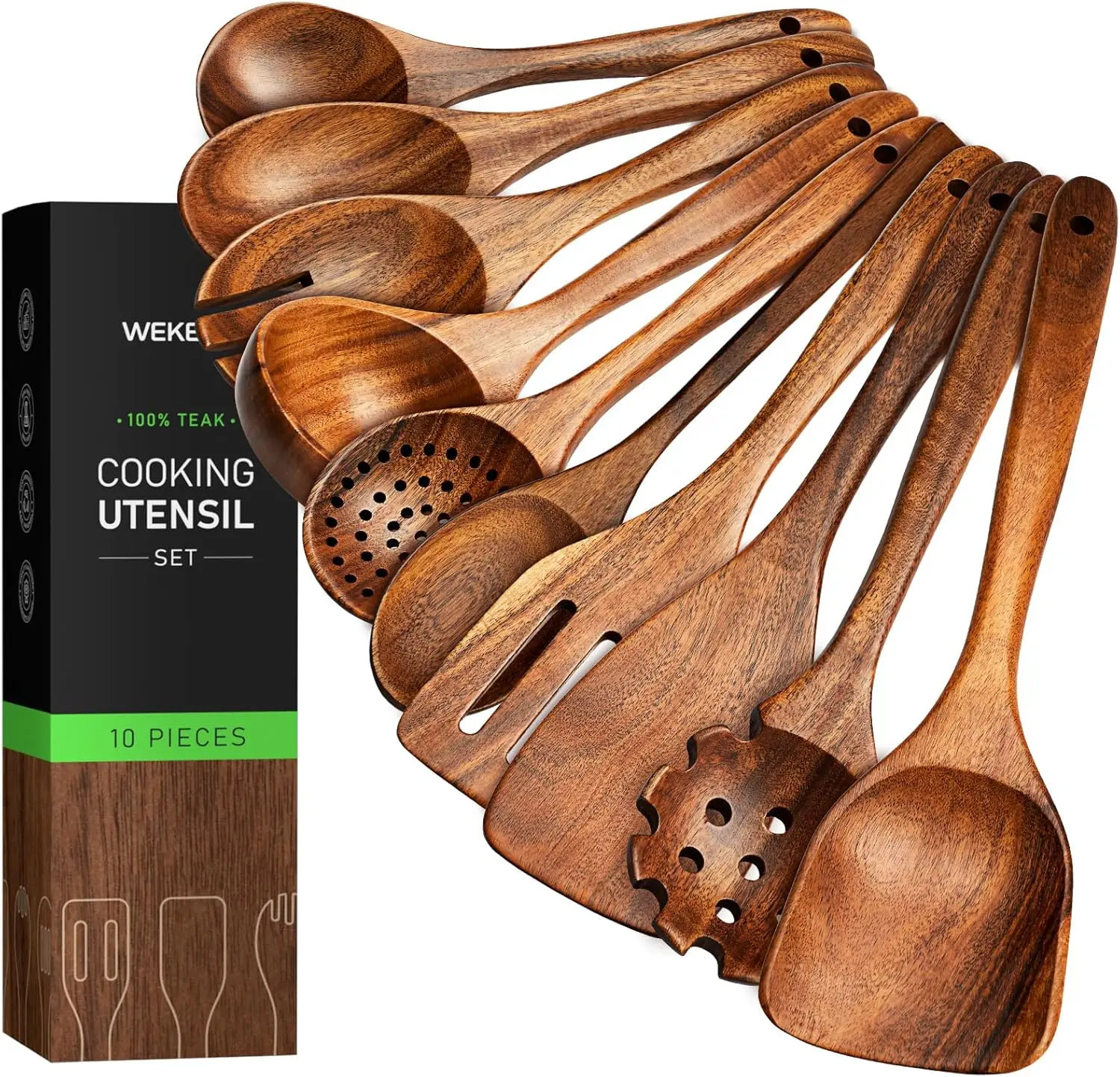 Набор посуды из натурального тикового дерева, 10 предметов для приготовления пищи, безопасный кухонный подарок с антипригарным покрытием
Набор посуды из натурального тикового дерева, 10 предметов для приготовления пищи, безопасный кухонный подарок с антипригарным покрытием