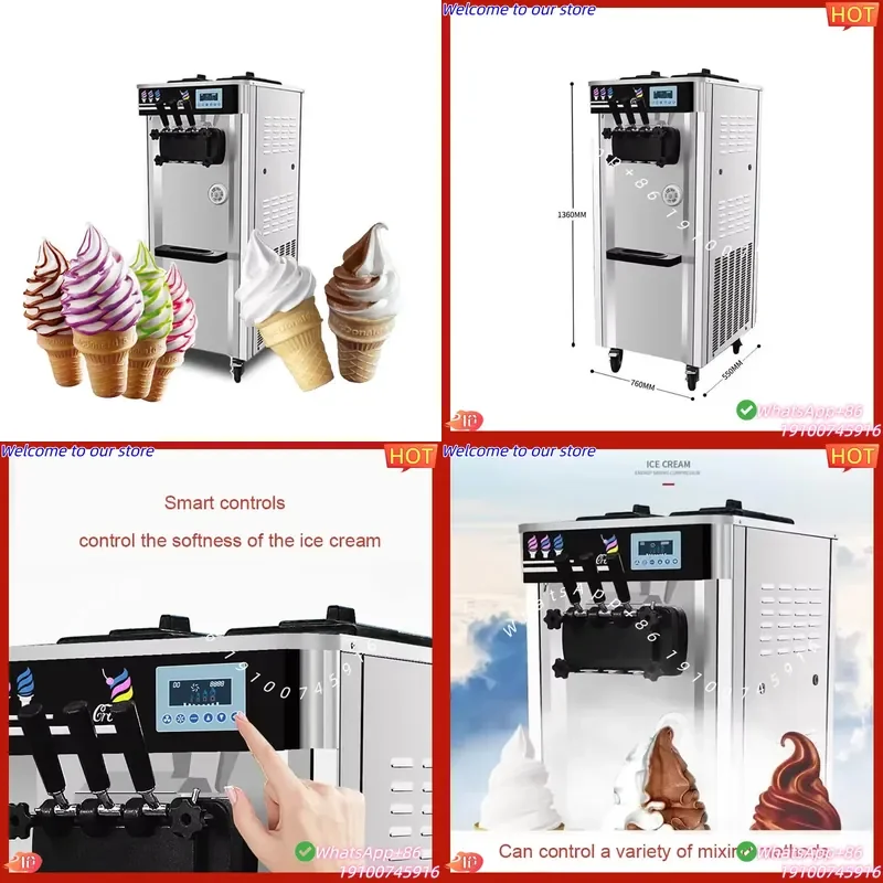 CE Certificate Commercial Soft Serve Freezer with Pre-cooling & Overheat Protection, Stable Compressor for Supermarket and
CE Certificate Commercial Soft Serve Freezer with Pre-cooling & Overheat Protection, Stable Compressor for Supermarket and