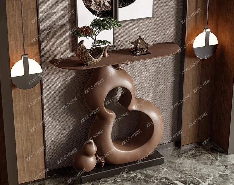 New Chinese-style villa creative art against the wall light luxury high-end view table customization
New Chinese-style villa creative art against the wall light luxury high-end view table customization