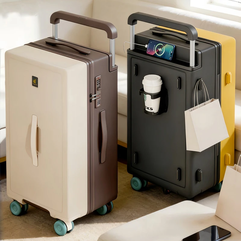 Wide Tie Rod Travel Suitcase on Wheels Large Capacity 28inch Rolling Luggage With Brake Wheel and Cup Holder Unisex Trolley Case
Wide Tie Rod Travel Suitcase on Wheels Large Capacity 28inch Rolling Luggage With Brake Wheel and Cup Holder Unisex Trolley Case