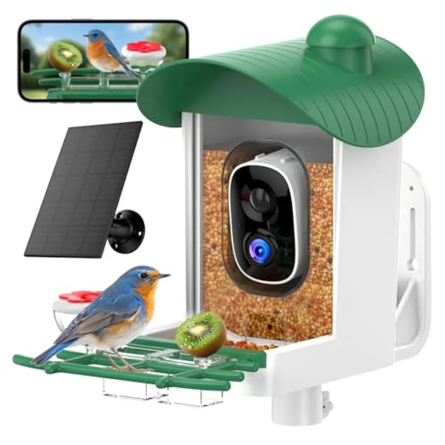 Outdoor solar bird feeder with 2K live camera AI bird species identification instant arrival alerts black ABS plastic ideal for
Outdoor solar bird feeder with 2K live camera AI bird species identification instant arrival alerts black ABS plastic ideal for
