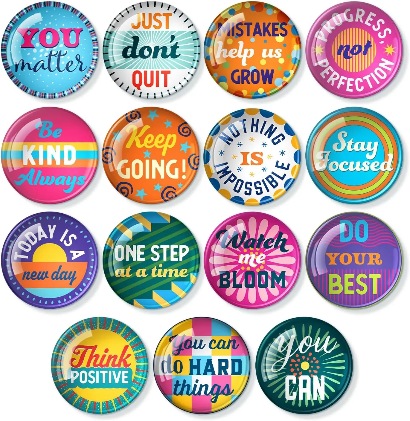 S&O Set of 15 Inspirational Magnets for Fridge - 1.5' Decorative Pins for Refrigerator - Cute Clips for Office - Motivationa
S&O Set of 15 Inspirational Magnets for Fridge - 1.5' Decorative Pins for Refrigerator - Cute Clips for Office - Motivationa